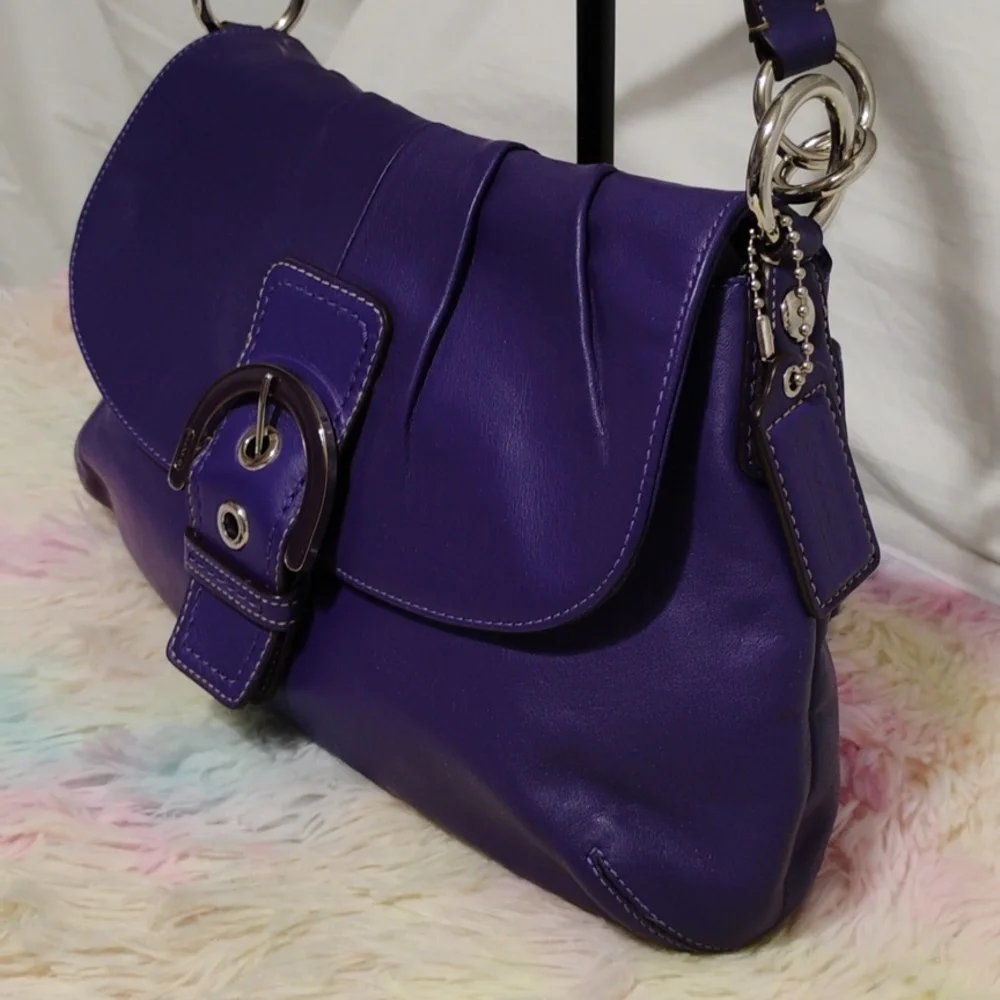 Authentic Coach Y2K Purple Soho Pleated Shoulder Bag - Picture 5 of 15